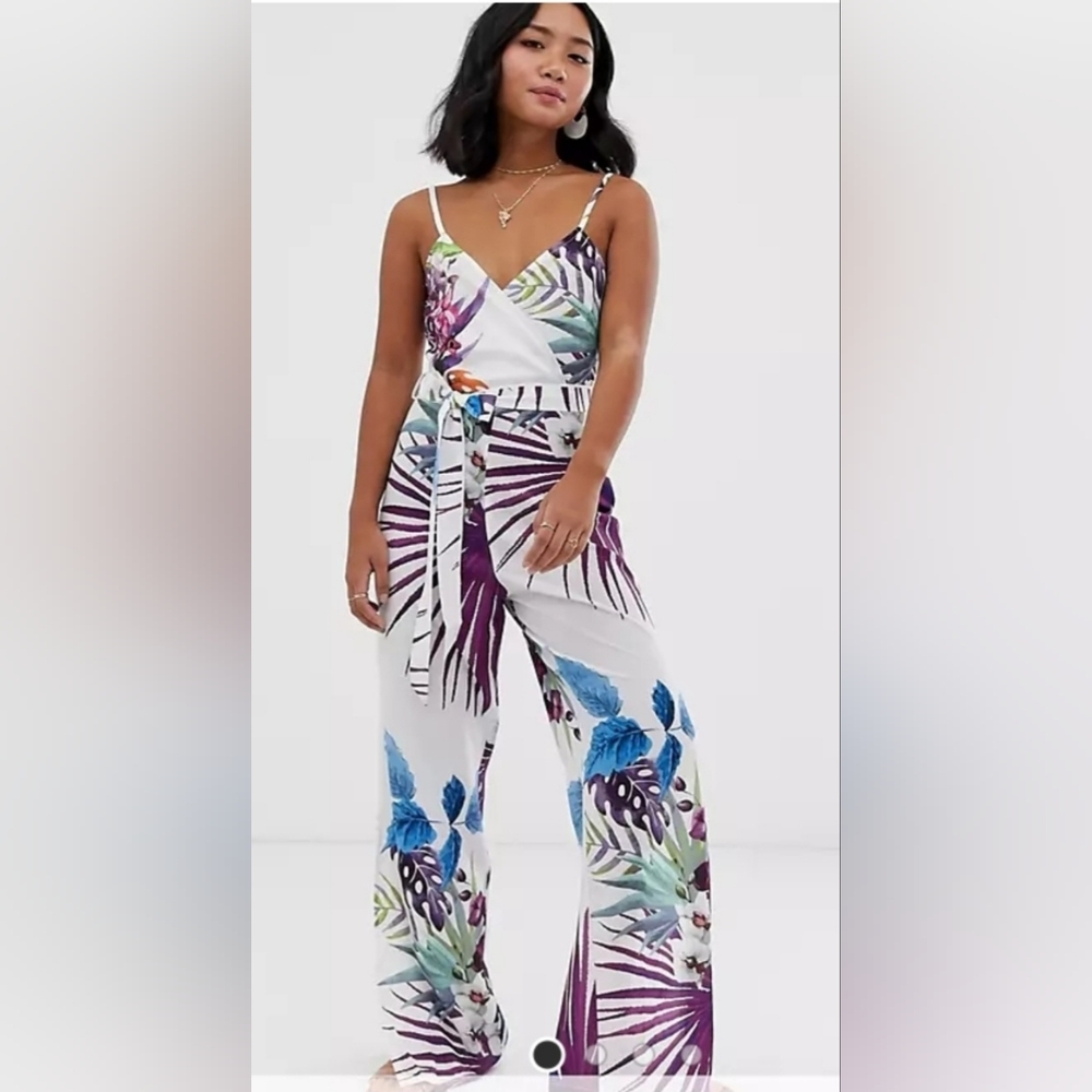 Parisian Petite Jumpsuit In Tropical Print